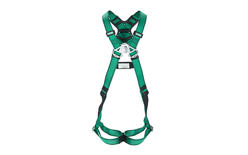 MSA 10205337 V-FORM HARNESS, MD, GREEN COLOR, STEEL HARDWARE, BACK&CHEST D-RING, QUICK-FIT BUCKLE, EN